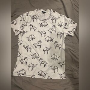 Blackmilk Origami Animal Print Tee - White and Black